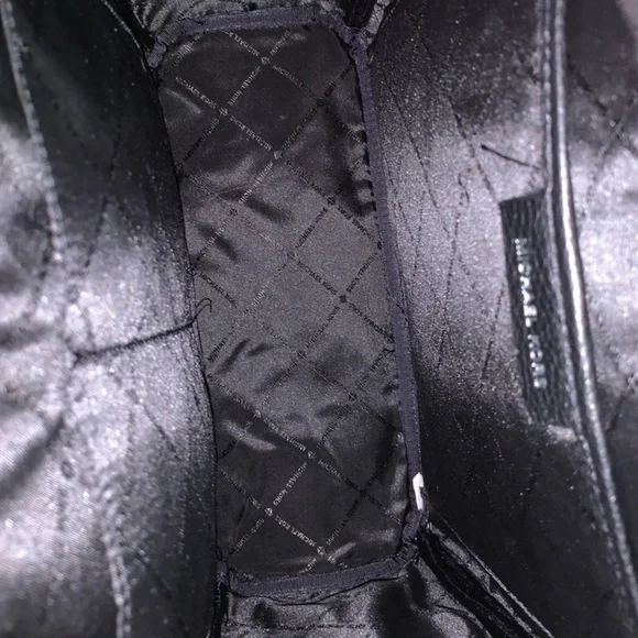 Michael Kors Black Structured Backpack with Monogram Print